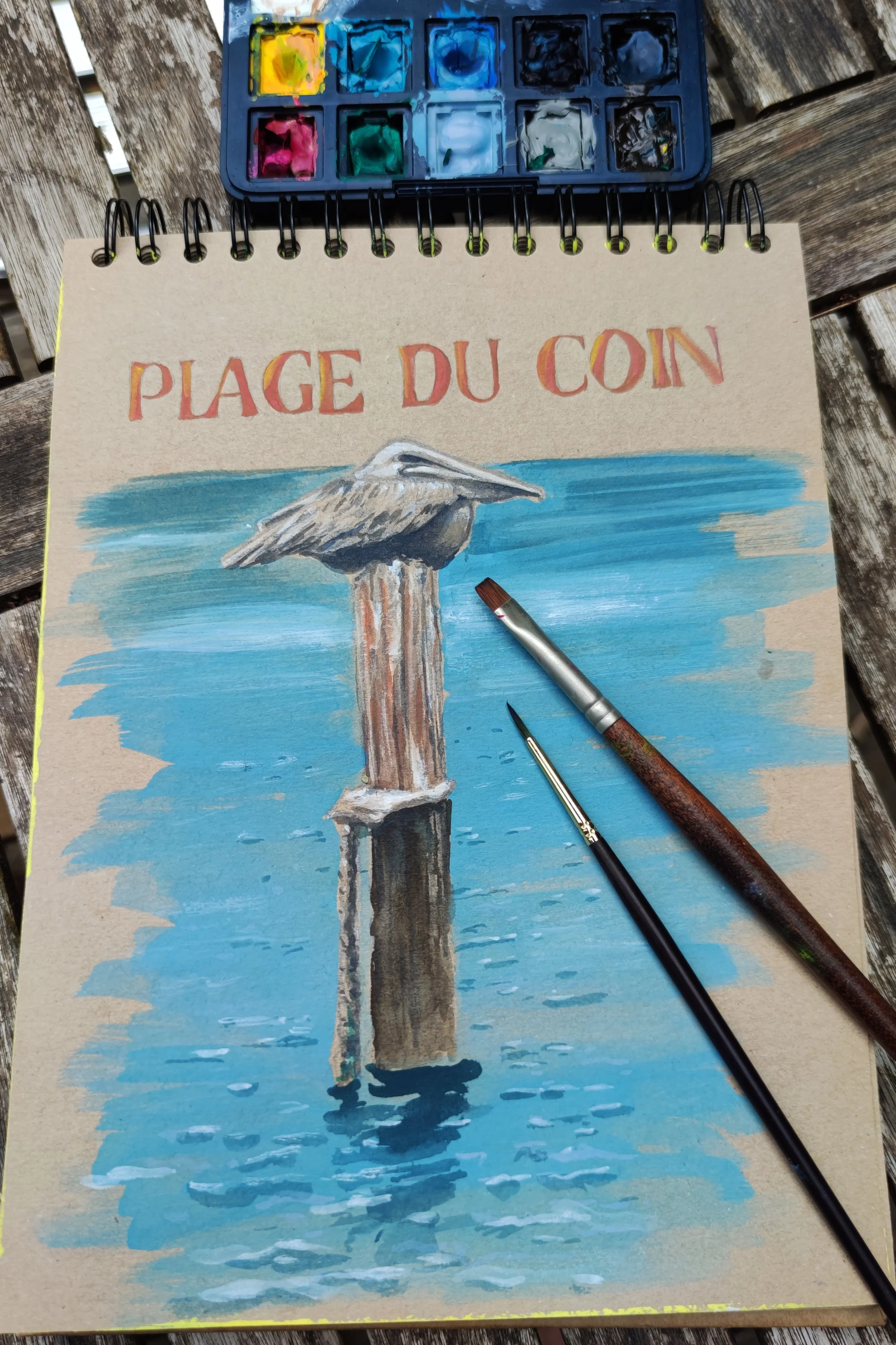 atelier gouache débutant plein air. carnet de voyage en Martinique