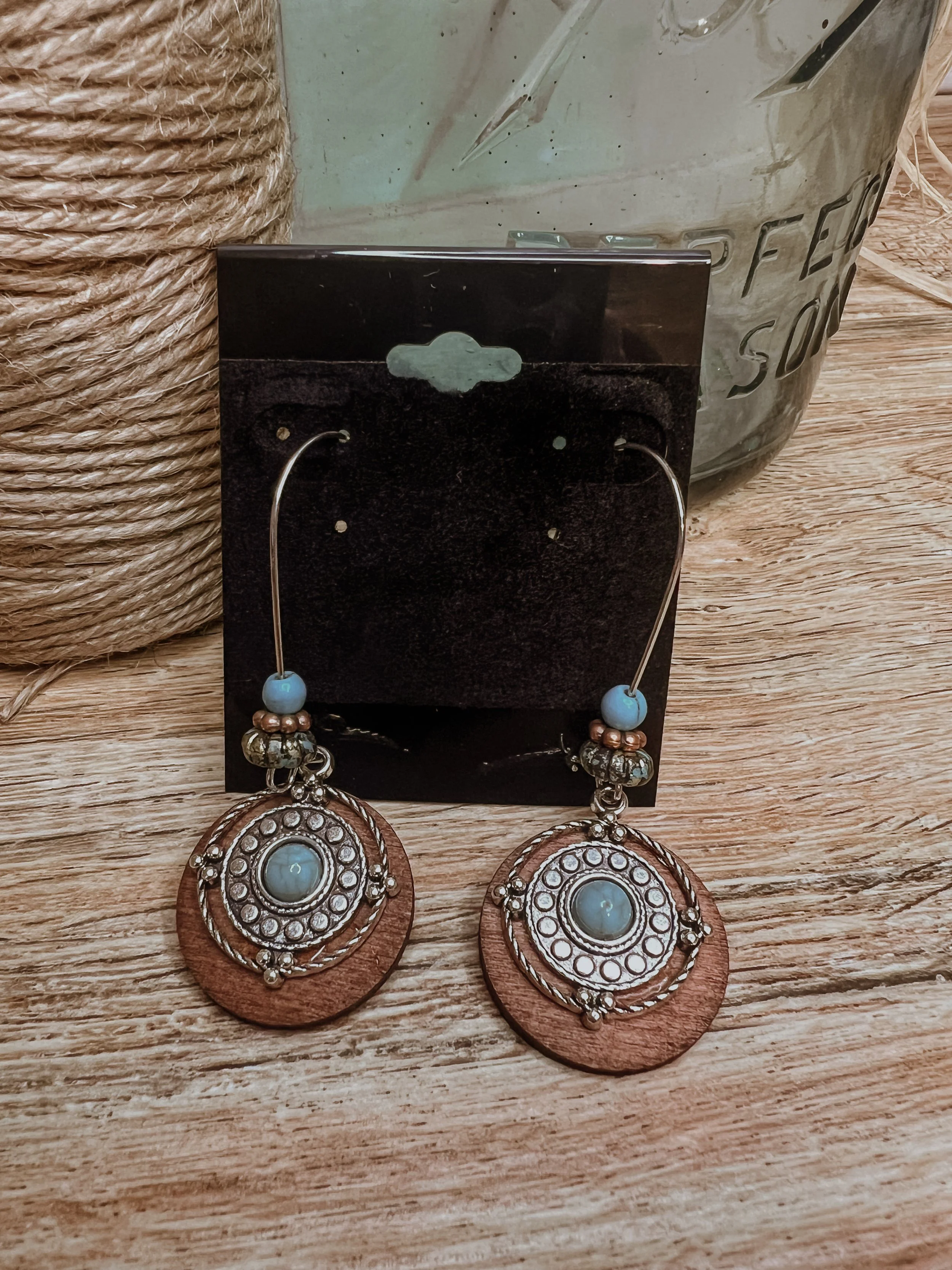 Wood Plated Western Fashion Earrings