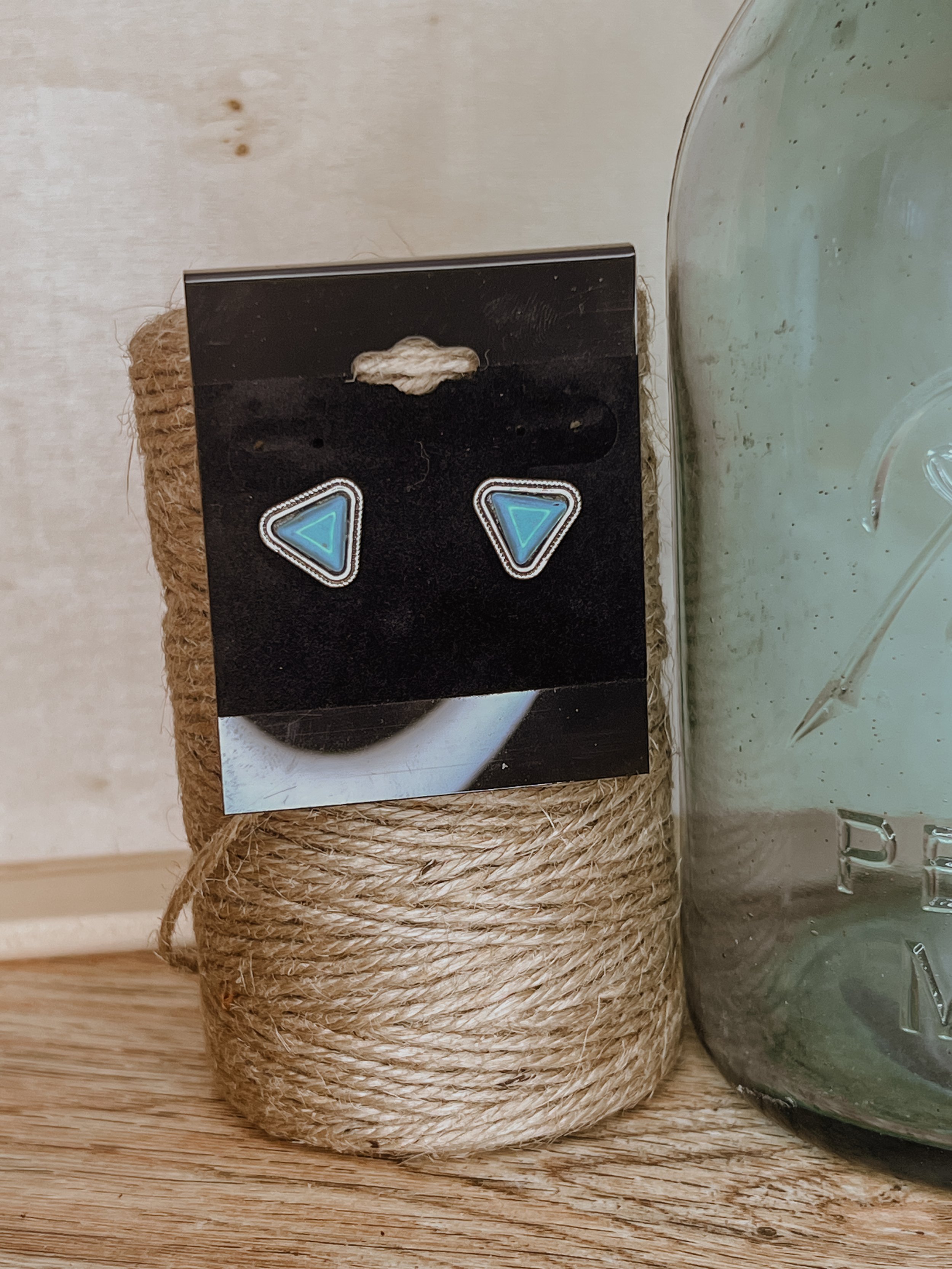 Triangle Turquoise Stud Earrings