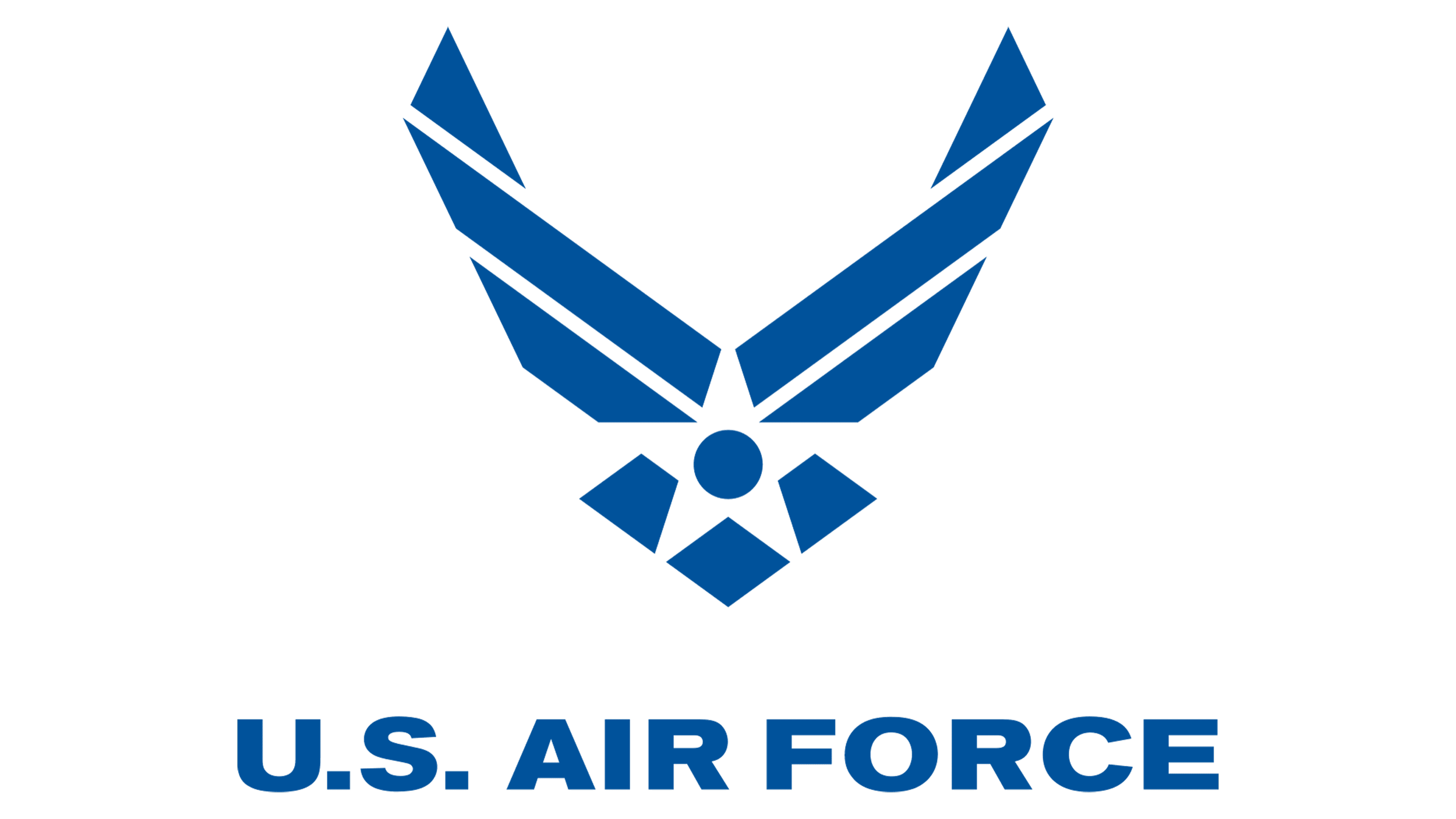 U.S. Air Force logo featuring a stylized eagle head in blue and black with the text U.S. AIR FORCE below.