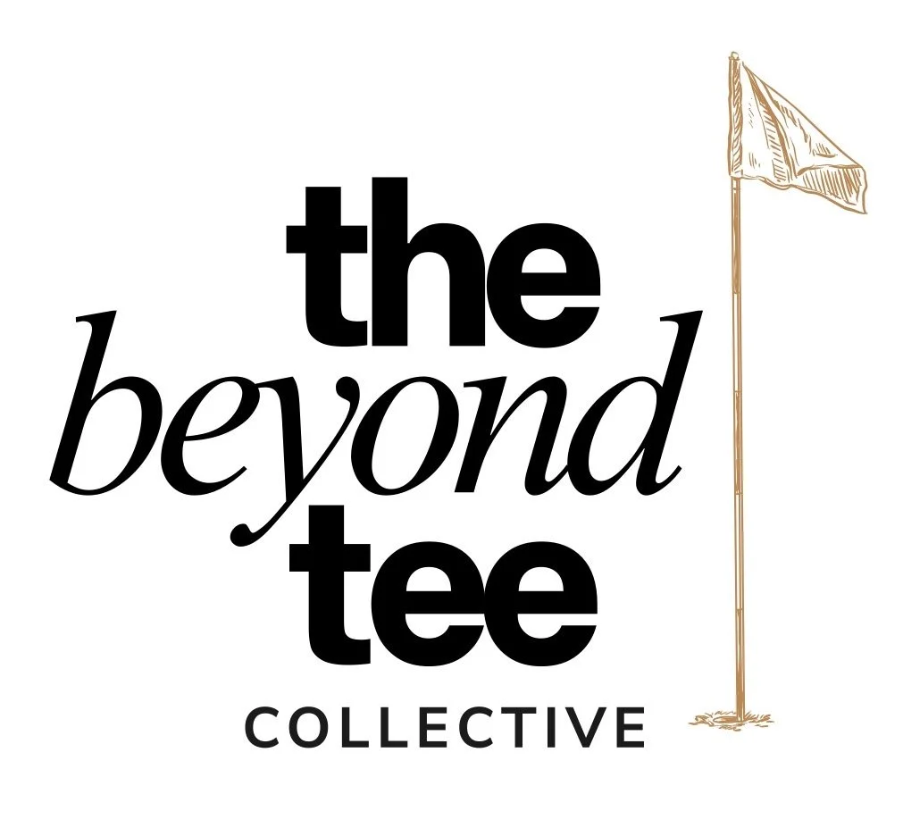 Logo featuring the text 'the beyond tee collective' with a small illustration of a golf flag on the right.