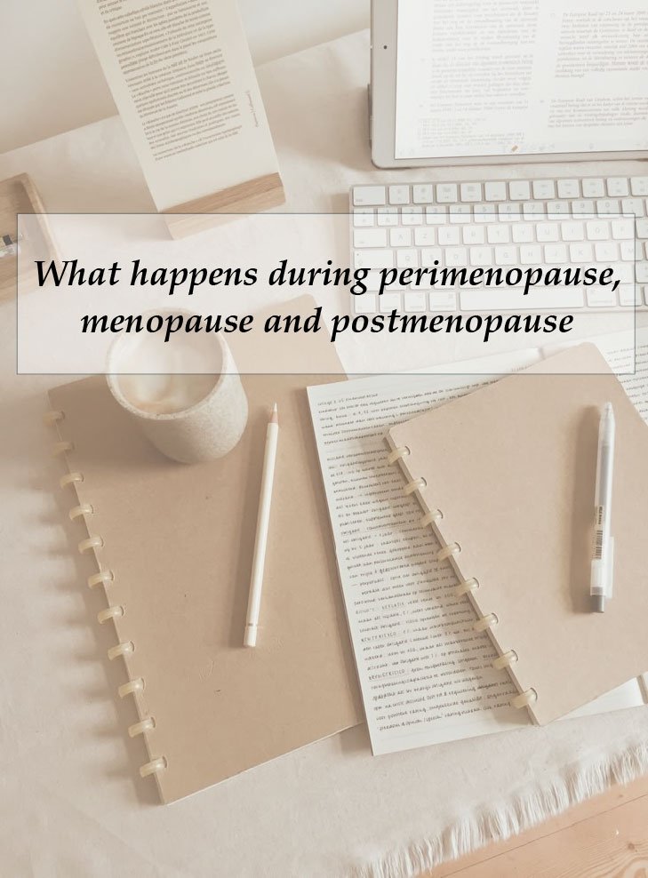 What happens during perimenopause, menopause and postmenopause