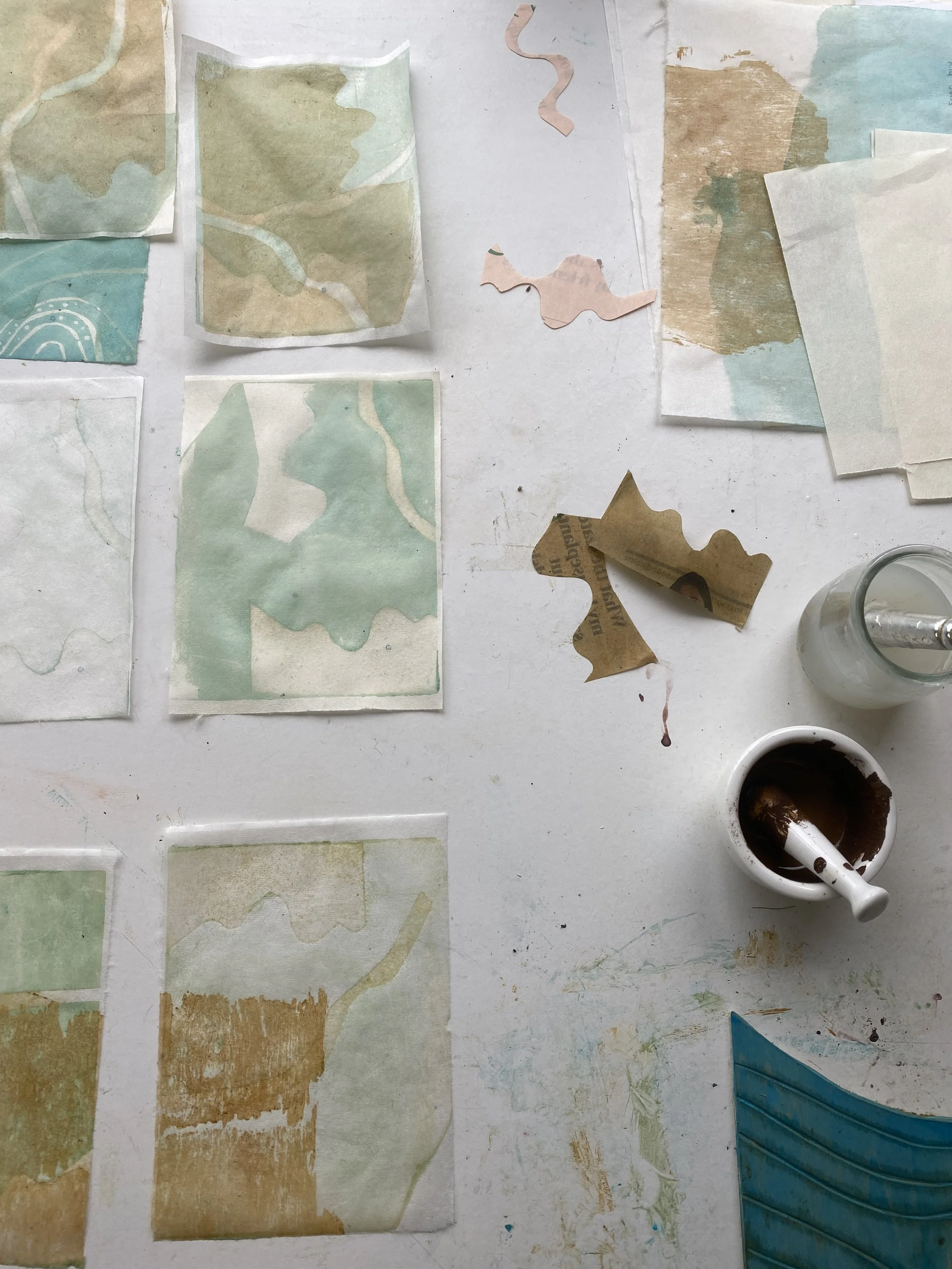 February 2025. Plywood printing. Copper, Anthracite + Wiseman's Bridge Pigment. 