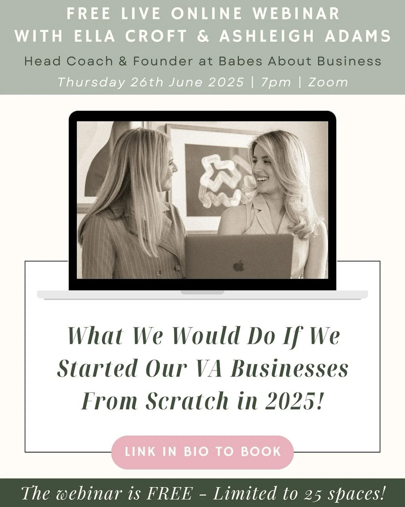 Hosted by Ashleigh, founder of Babes About Business, and Ella, our head coach. We both make consistent &pound;3&ndash;5k months working with high-level, global clients👩🏼&zwj;💻

We&rsquo;ve built businesses that support our lives, not control them.