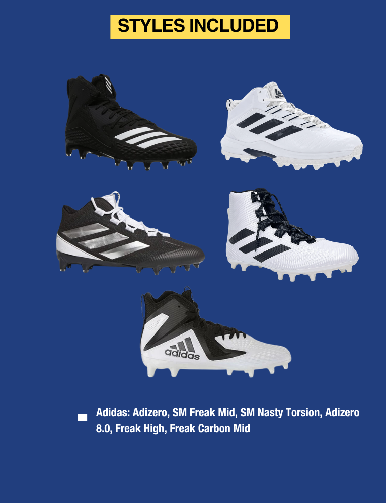 Mid-Tier Adidas Football Cleats Mix - Adult's Prepack  (68 Pairs/Box)