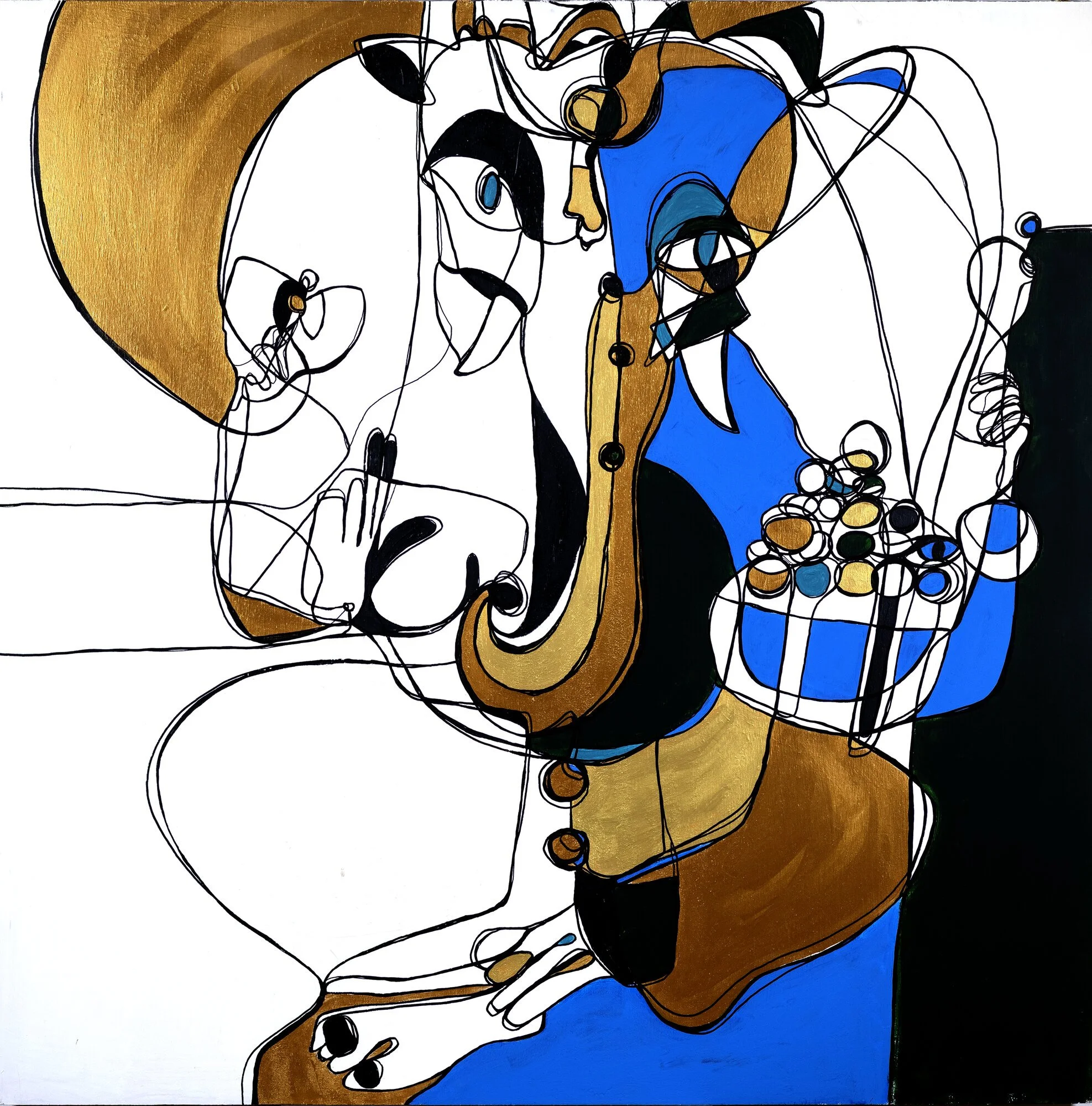  GANAPATI  // Acrilico su Compensato
80 x 80    L'ostacolo che si scioglie.
L'intelligenza antica che apre il passaggio. 
Jai Ganesha.