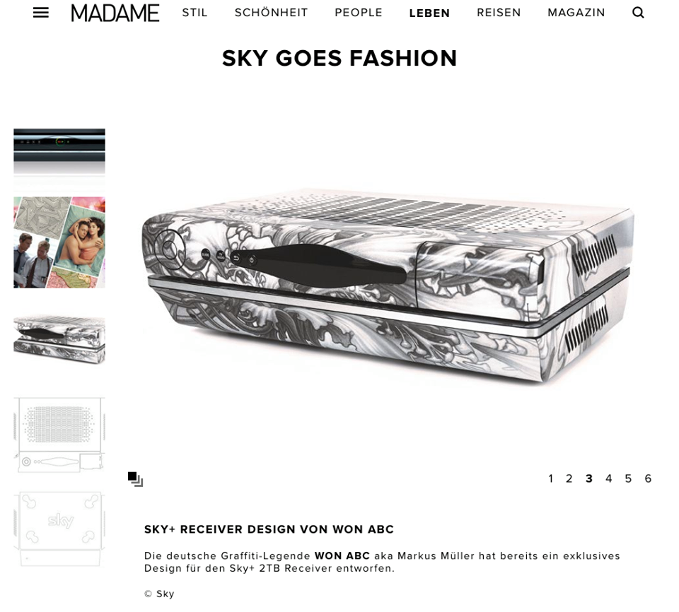 Sky Receiver Design im MADAME Magazin