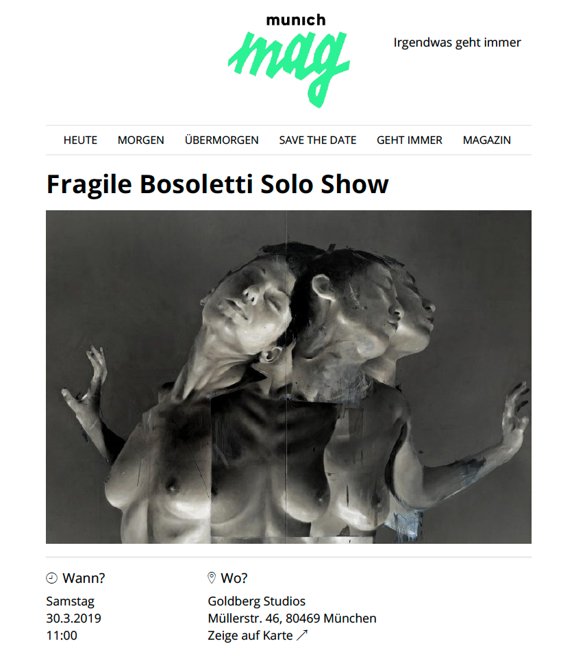 BOSOLETTI – FRAGILE in Munich Mag