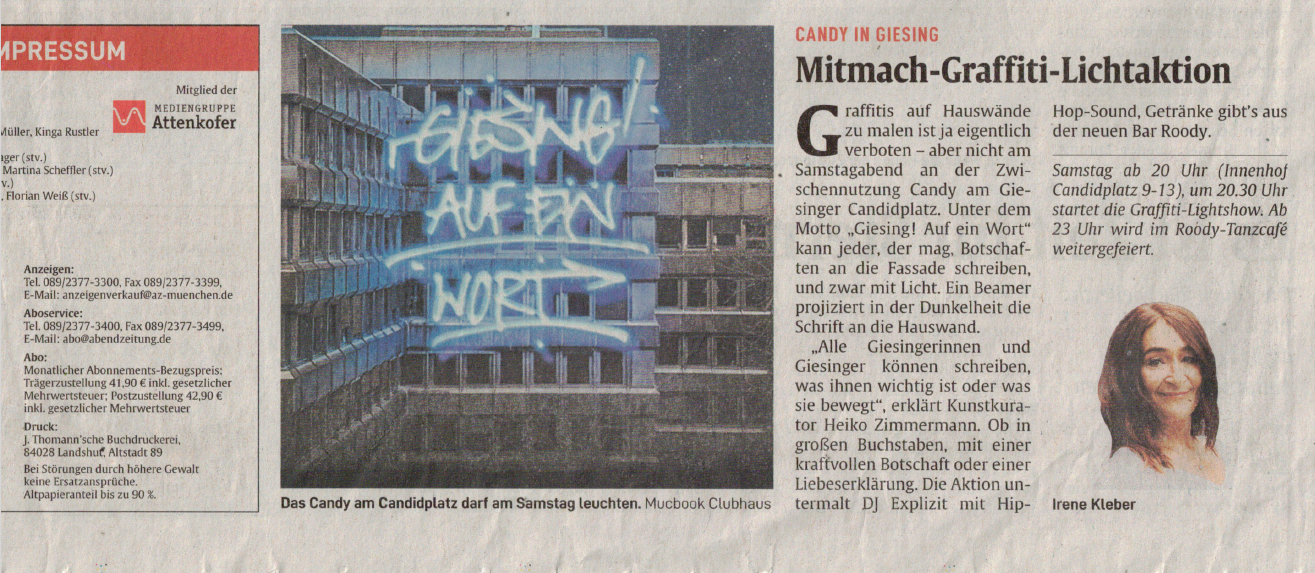 LIGHTGRAFFITI in der Abendzeitung München