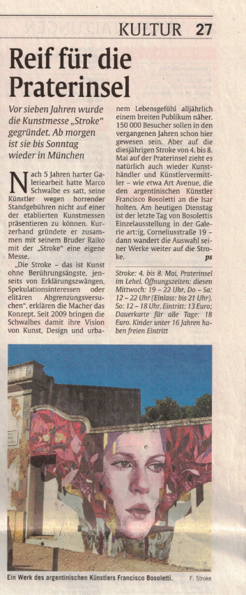 ART AVENUE in der Abendzeitung München 