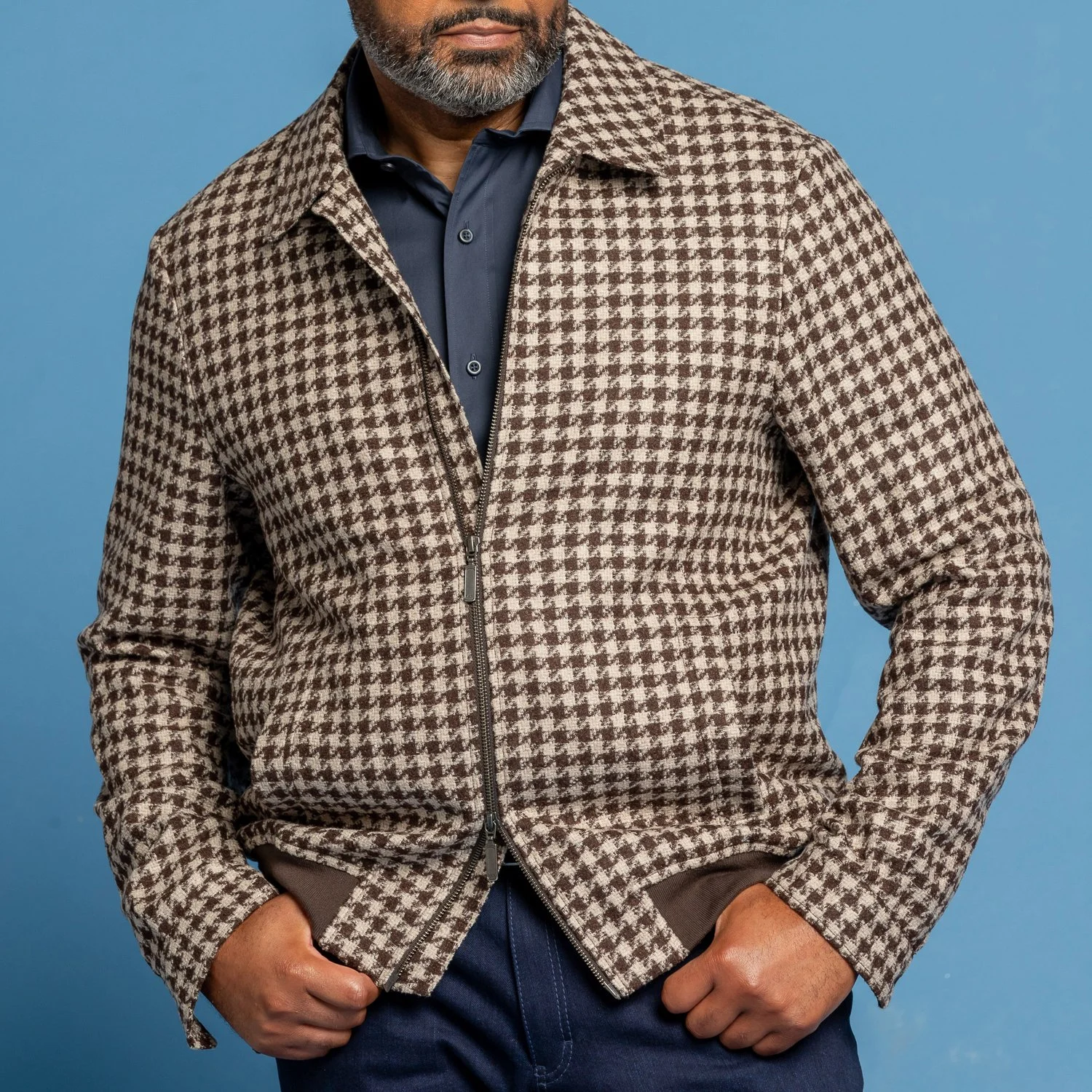 Custom tailored outerwear combining structure and warmth in Columbia.