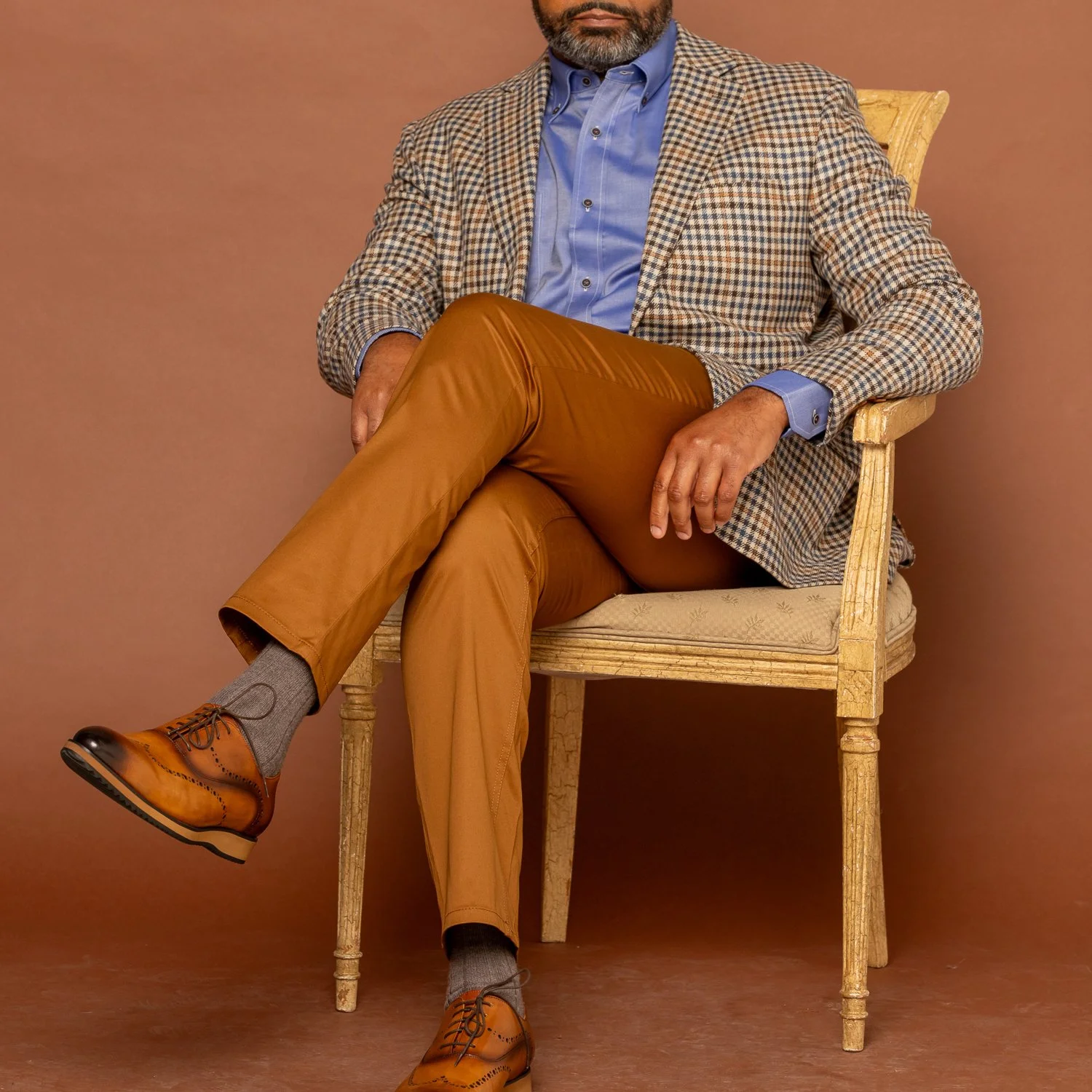 Tailored men’s trousers crafted from premium fabric in Columbia, Tennessee.