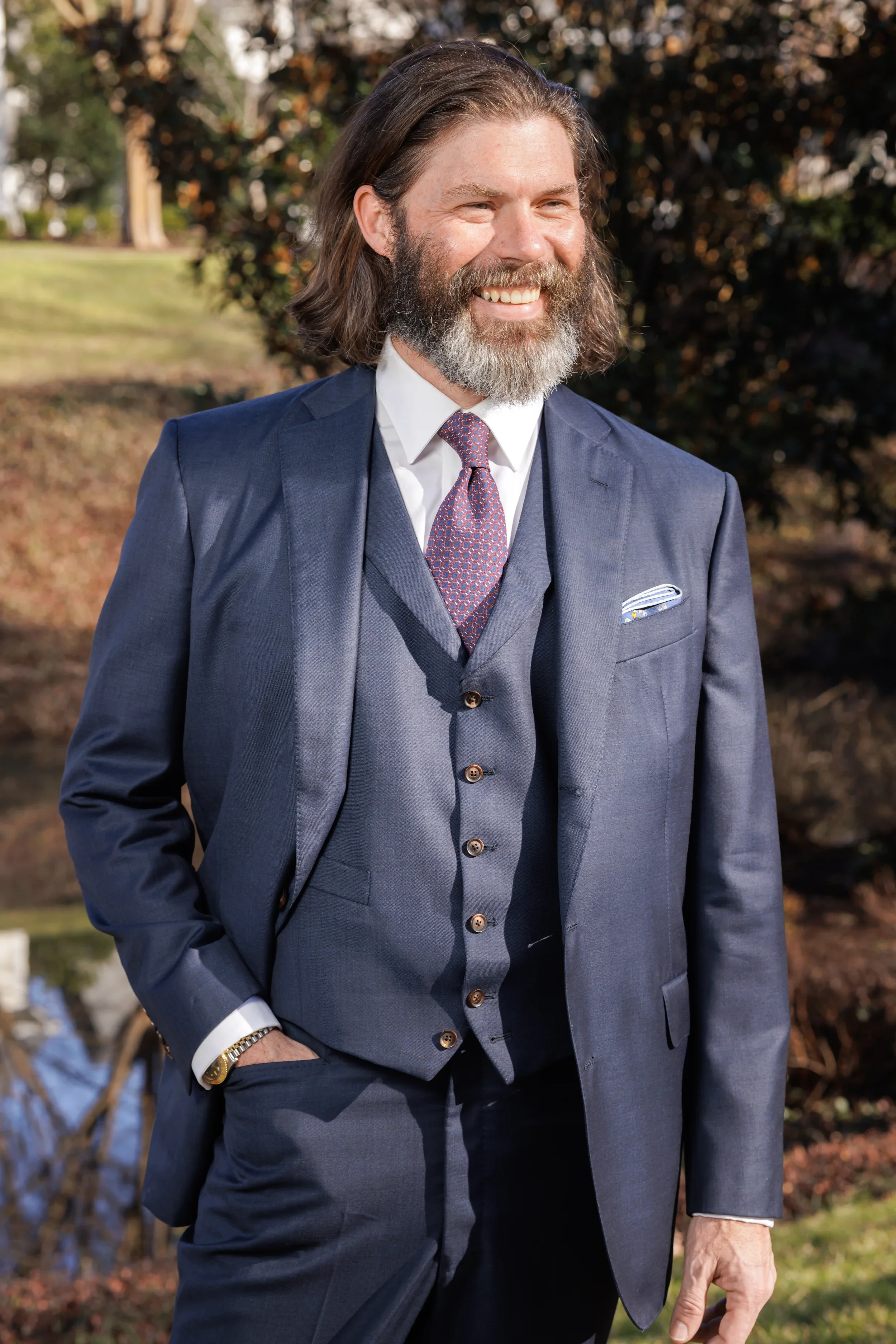 Custom suit tailored in Cookeville, TN with a clean, modern fit and precise measurements.