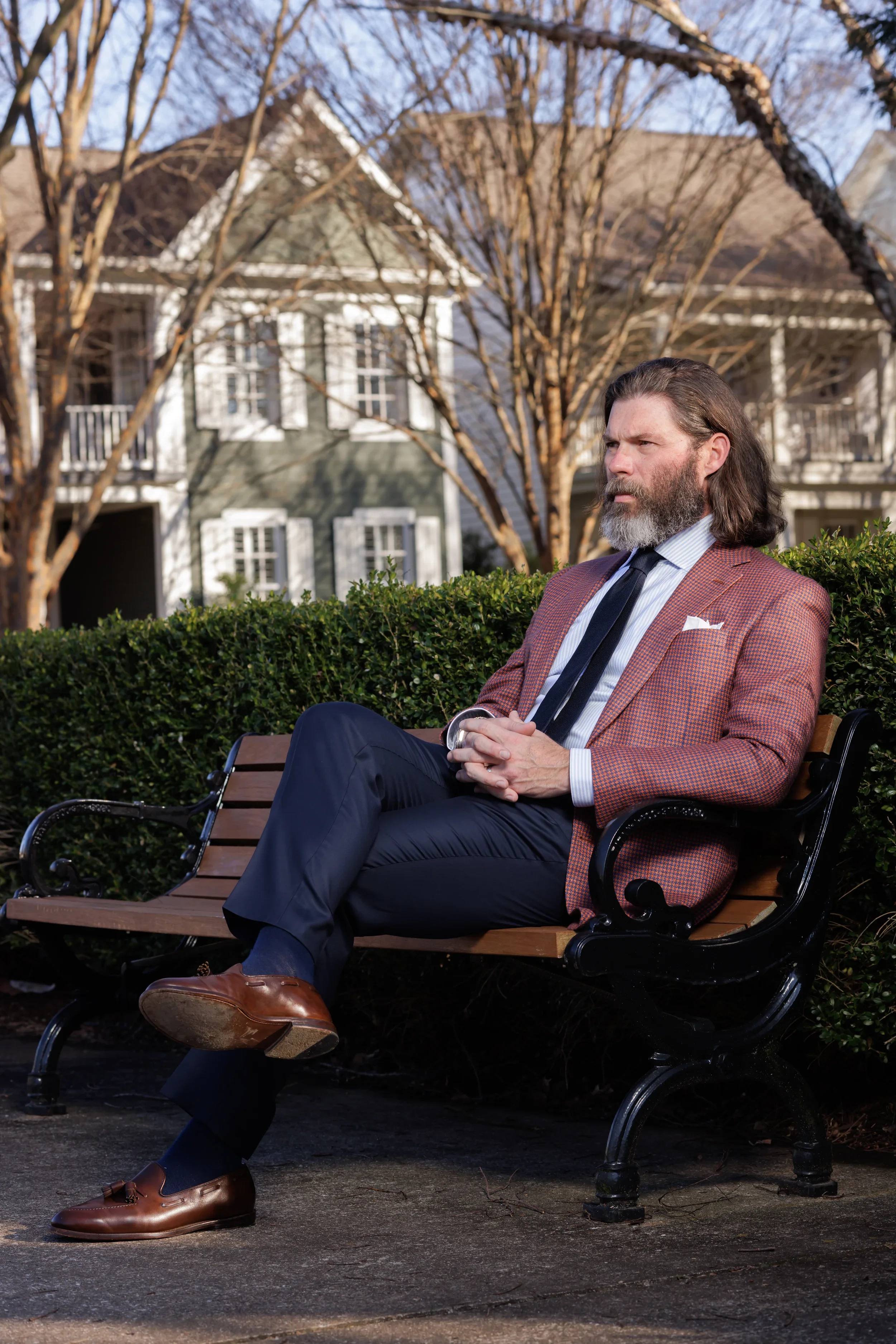 Custom suits and tailored menswear featured in the Franklin Fine Clothing lookbook.