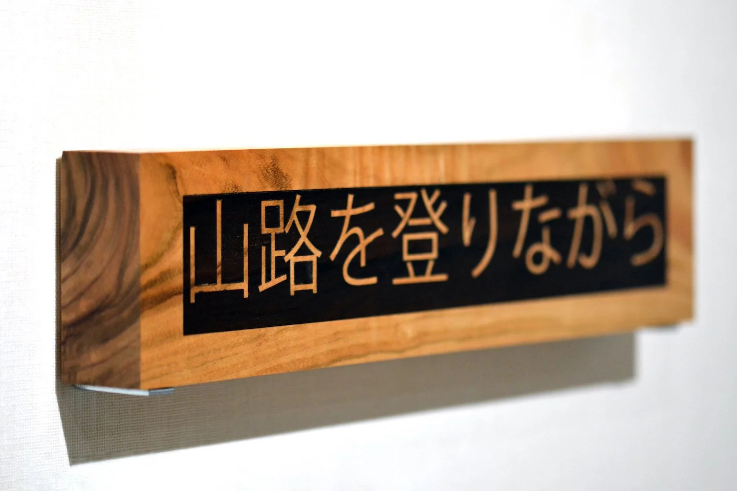 Pannello di legno con scritta in giapponese che dice: 'Non salire sulla salita'