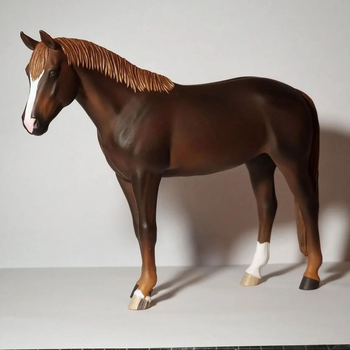 Our standing model painted in a rare liver chestnut coloration.