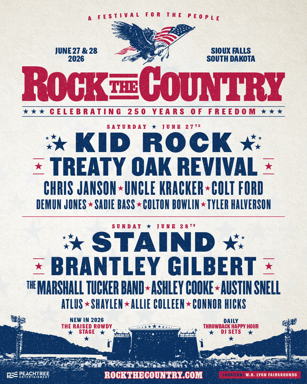 Rock the country, who is playing and the dates