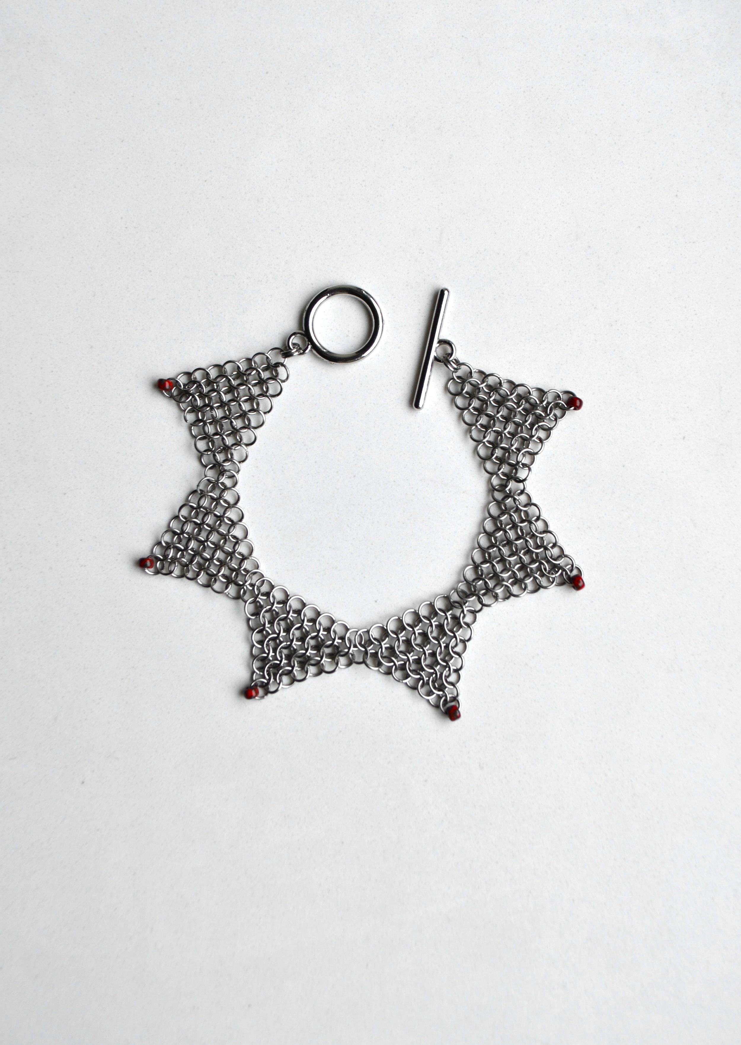Triangle Drop Bracelet Red Stainless