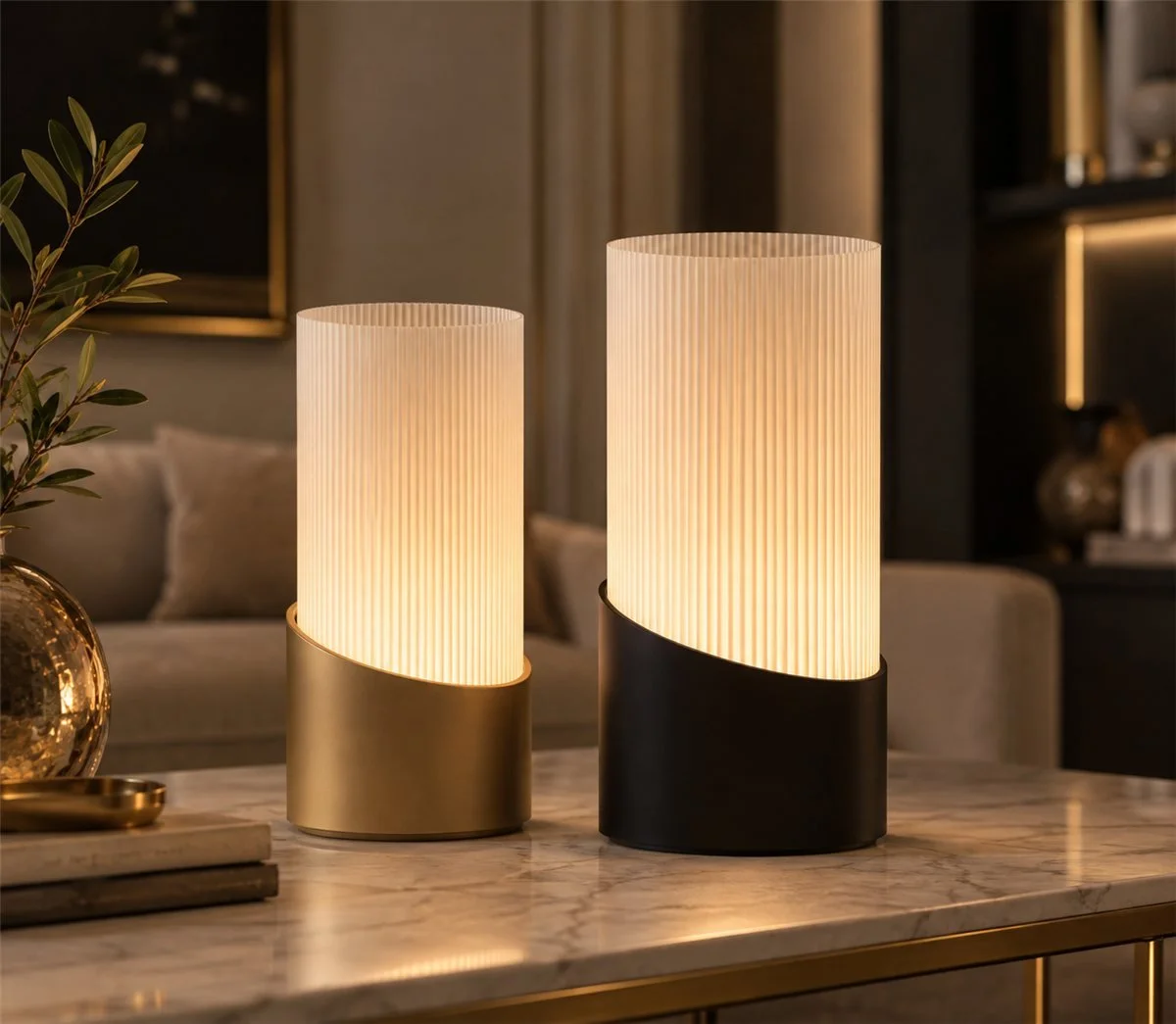 Harmonie Duo — Lampes Nervurées · Lot de 2