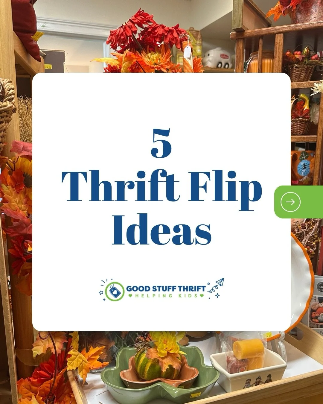 Part of what makes thrifting so fun is seeing what you can create with what you find! Here&rsquo;s some ideas to get you started! What&rsquo;s your favorite thrift flip? 

#thriftflip #thrift #thrifted