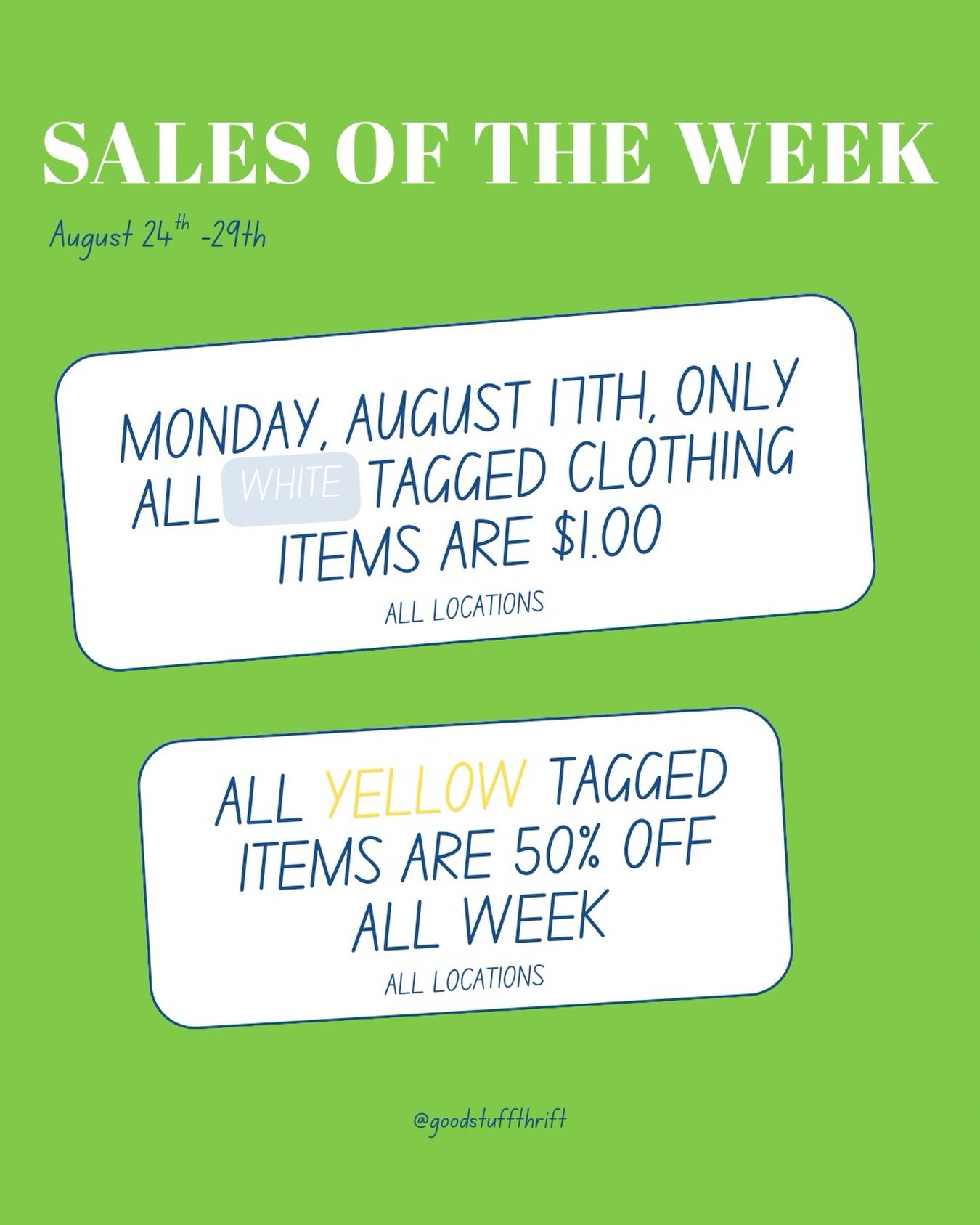 We can&rsquo;t believe it&rsquo;s the last week of August already! There are still so many great back to school finds to kick off the year strong! 

#thrifthaul #thrifted #nonprofitorganization
