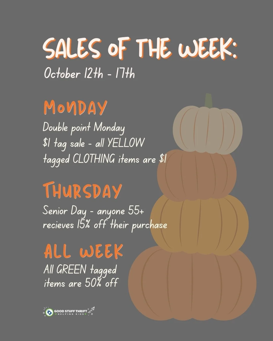 A new week of wonderful sales! We are so excited to see all the great finds! 

#thrift #buckscounty #nonprofit #sales