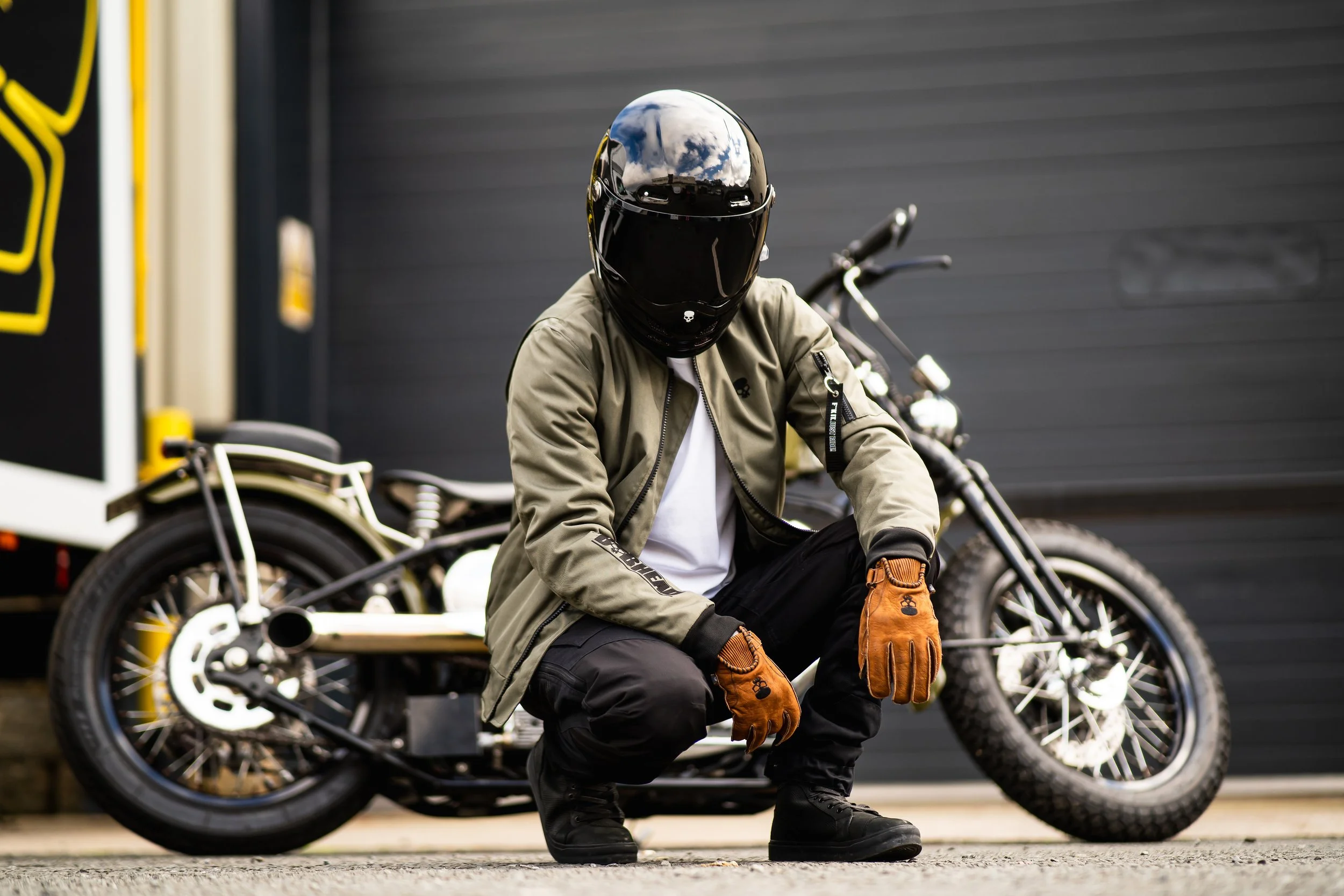 Photo of a motorcycle rider wearing BOBHEAD clothing
