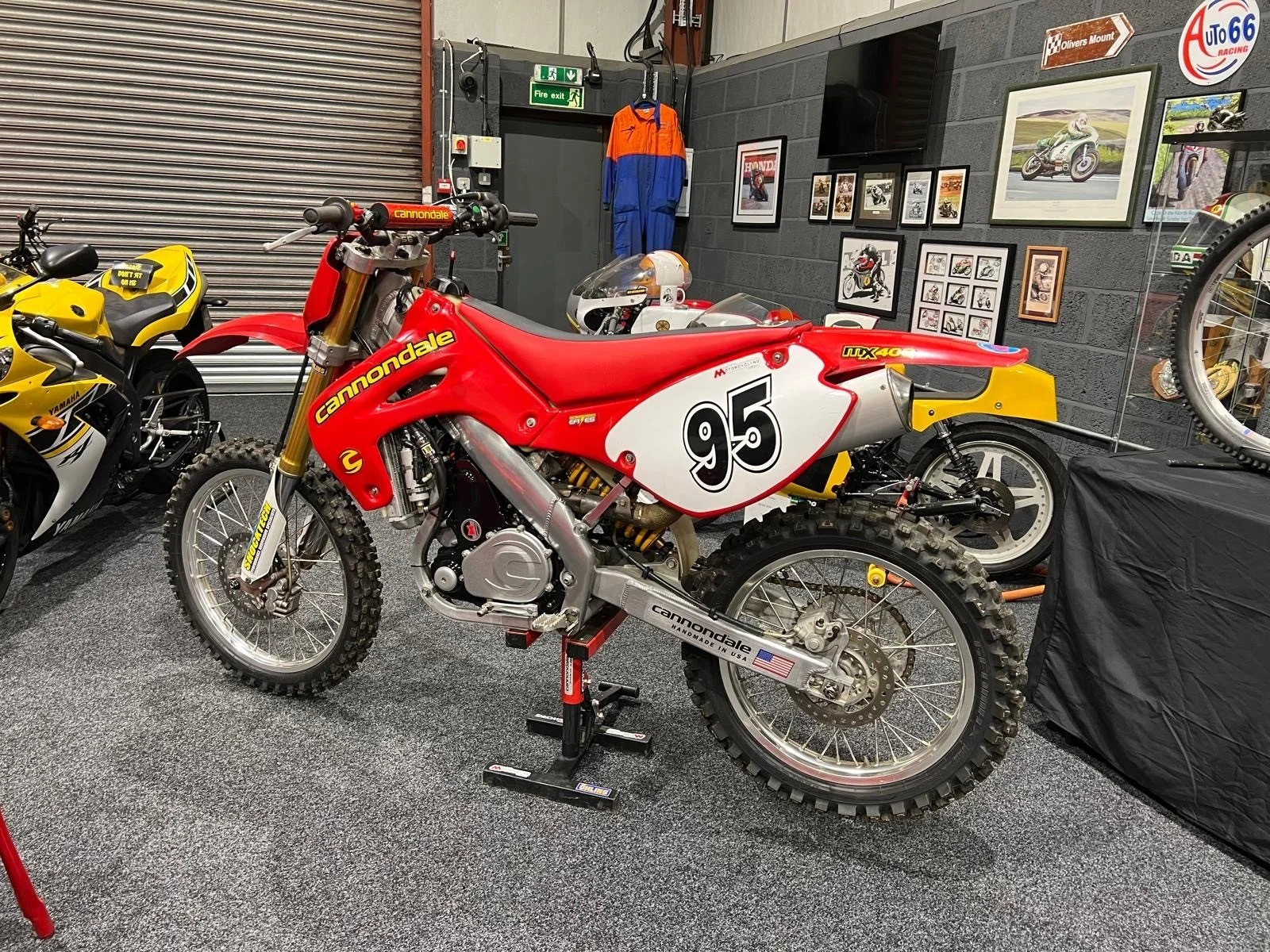 Photo of a red Cannondale motocross bike