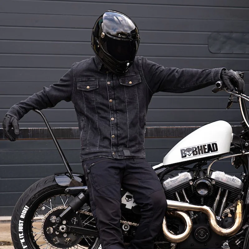 Photo of a motorcycle rider wearing BOBHEAD clothing