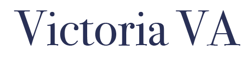 Text reading 'Victoria VA' in dark purple font on a white background.