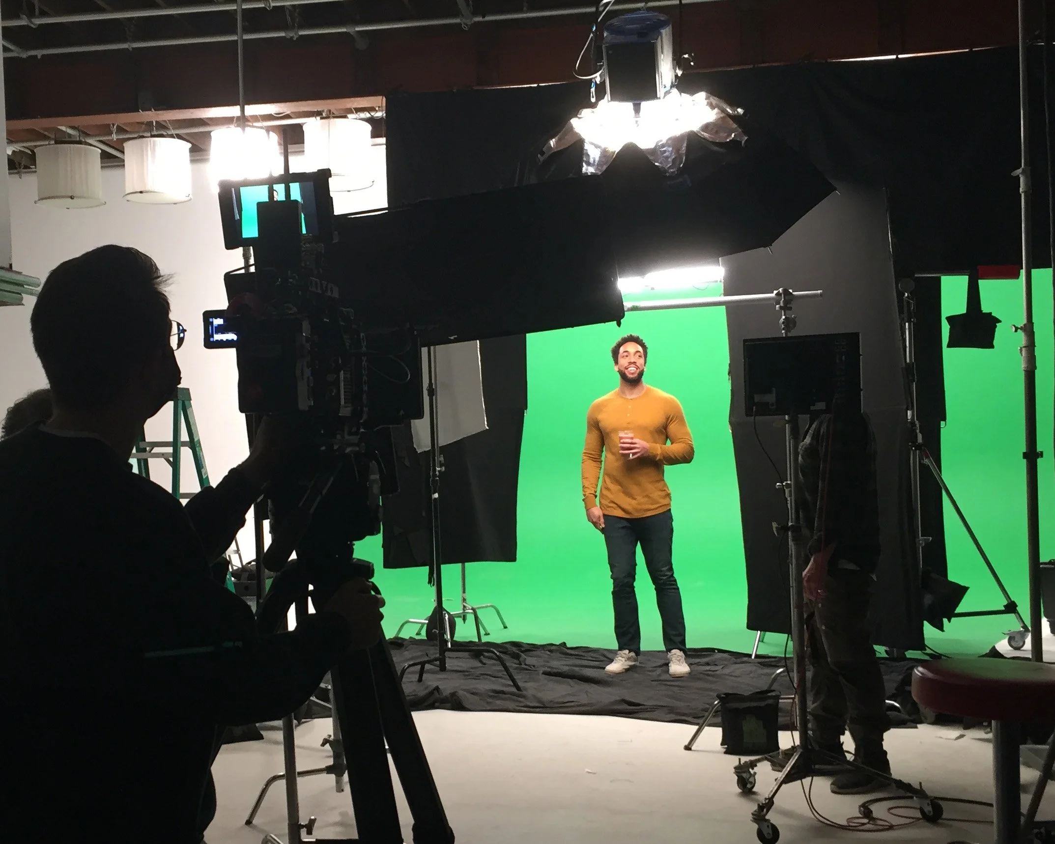 Cyc and greenscreen lighting and grip package at Sterling Studio, Toronto's fully-equipped soundstage.