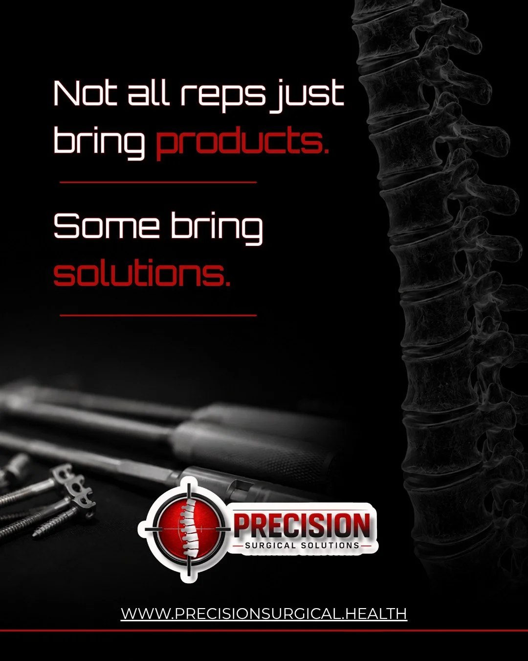 In spine surgery, the difference isn&rsquo;t just the product, it&rsquo;s the support behind it.

At Precision Surgical Solutions, the focus is simple: understand what surgeons actually need and make it happen.

From sourcing specific spinal implants
