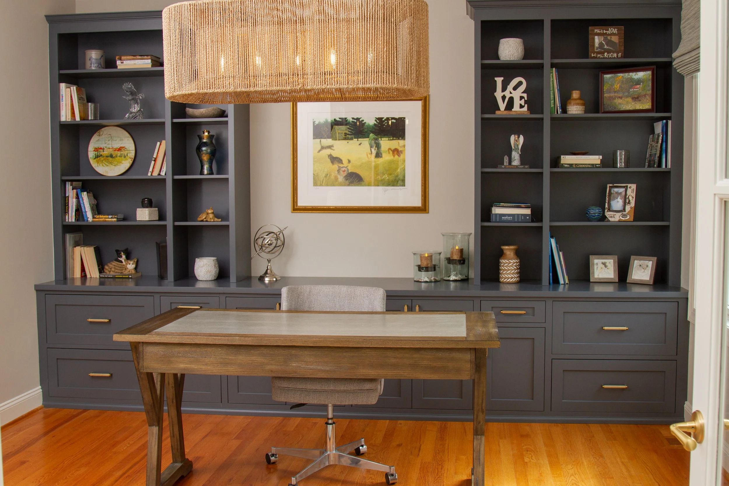 A Dining Room is Transformed into a Stylish Home Office