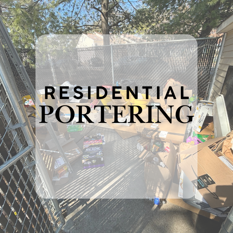 RESIDENTIAL PORTERING is basically janitorial and custodian services for HOA communities. Petersen dispatches personnel to the community up to six days per week to remove trash, waste, and debris from common areas and trash sheds. Our crew also handl