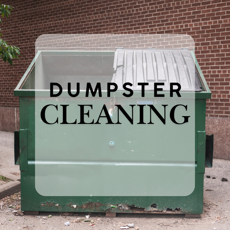 DUMPSTER CLEANING is crucial to commercial businesses. Dirty dumpster pads and the surrounding areas are hazardous to workers and attract pests. Protect your employees and patrons by including this often-forgotten service in your cleaning package.
