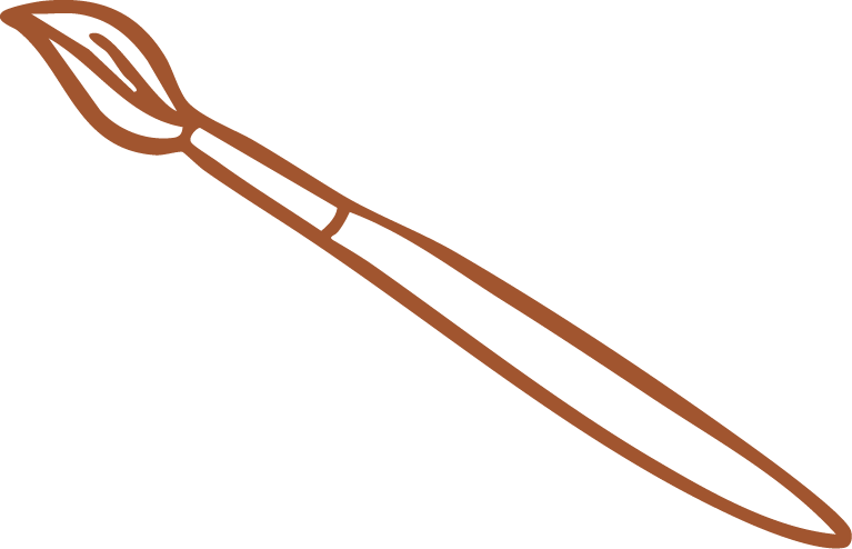 Une illustration simple d'un pinceau en brun.