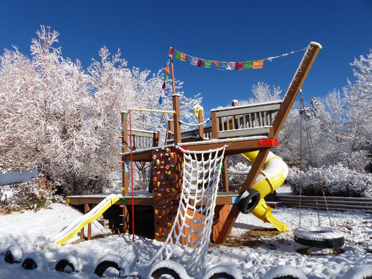 The SS Ponderosa with fresh snow.