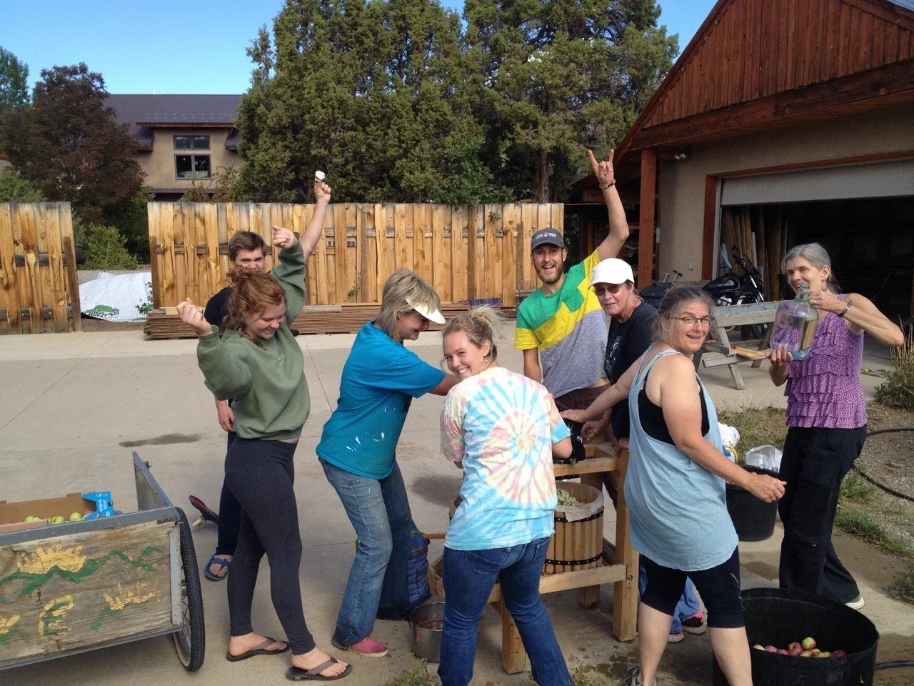 Making apple cider and maybe having a bit too much fun.