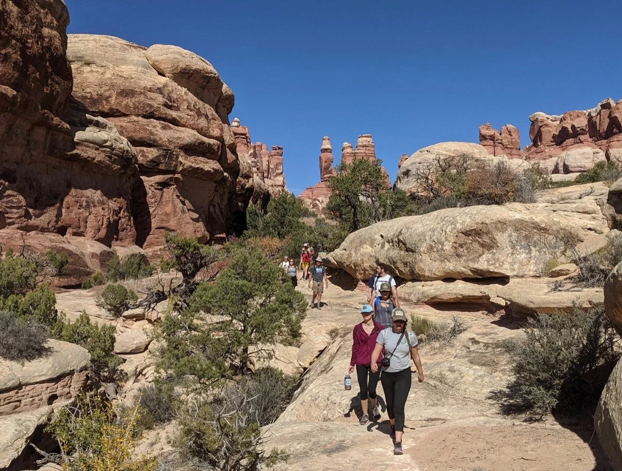 Hiking through jaw-dropping scenery in southeast Utah.