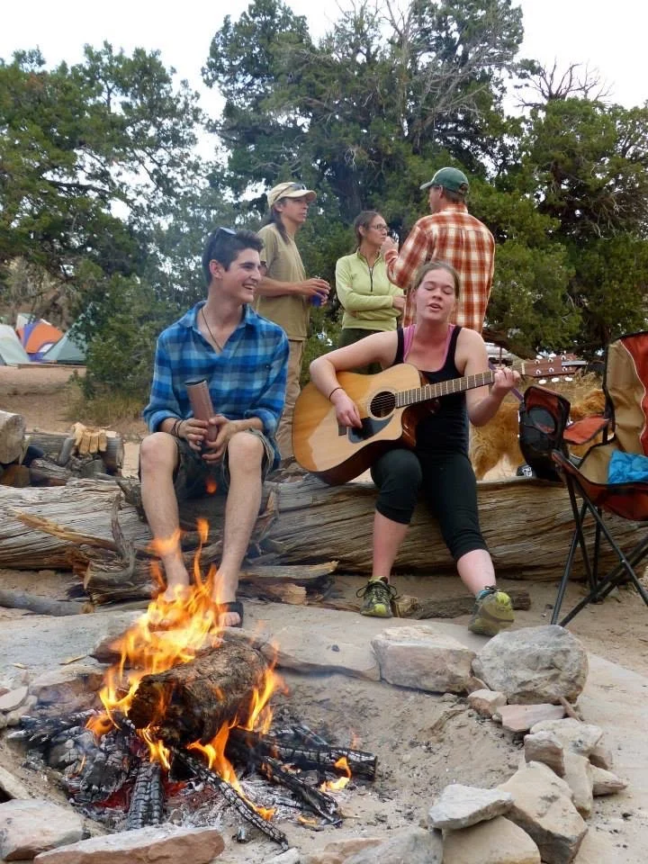 Strumming the guitar at our annual Canyonlands campout.