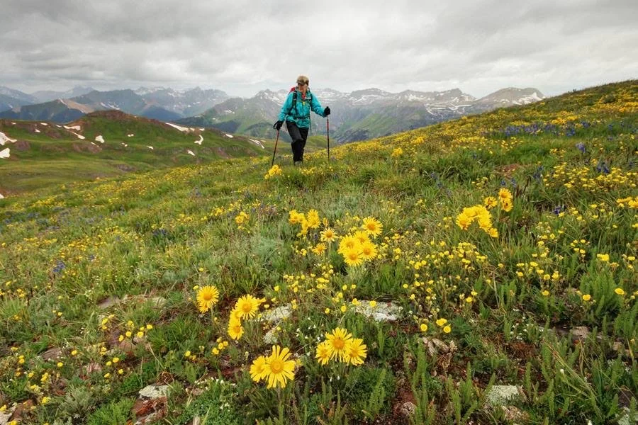 Gail hiking in the high country.