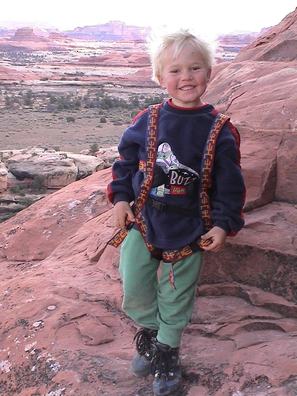 Pride and joy after a successful rock climb.