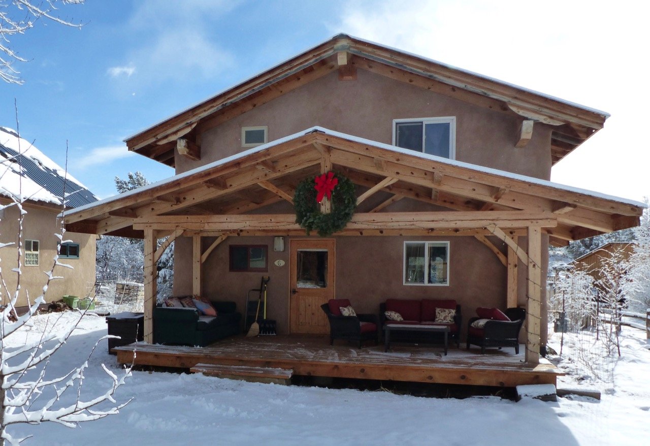 Home #6 is a built-by-owner, strawbale timber frame home.