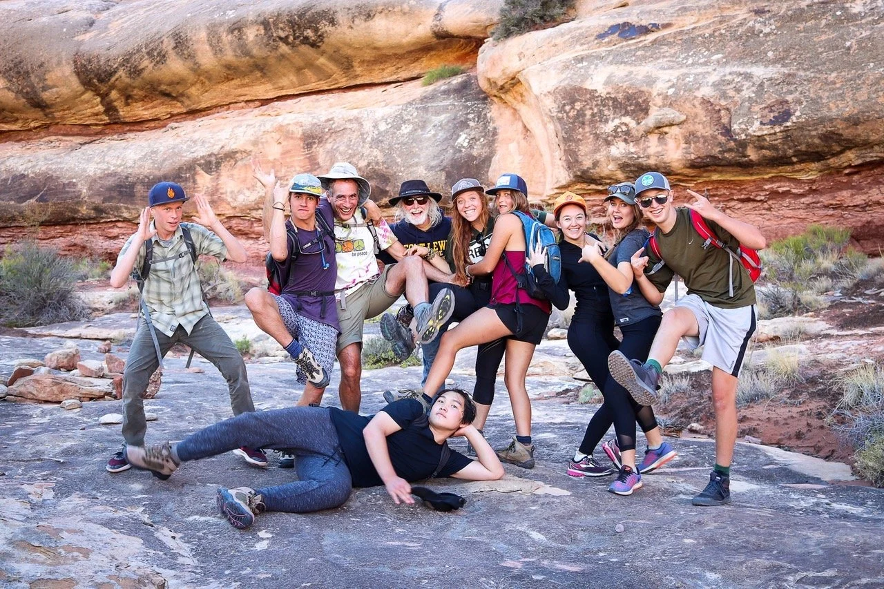 Goofing around on a canyon hike.