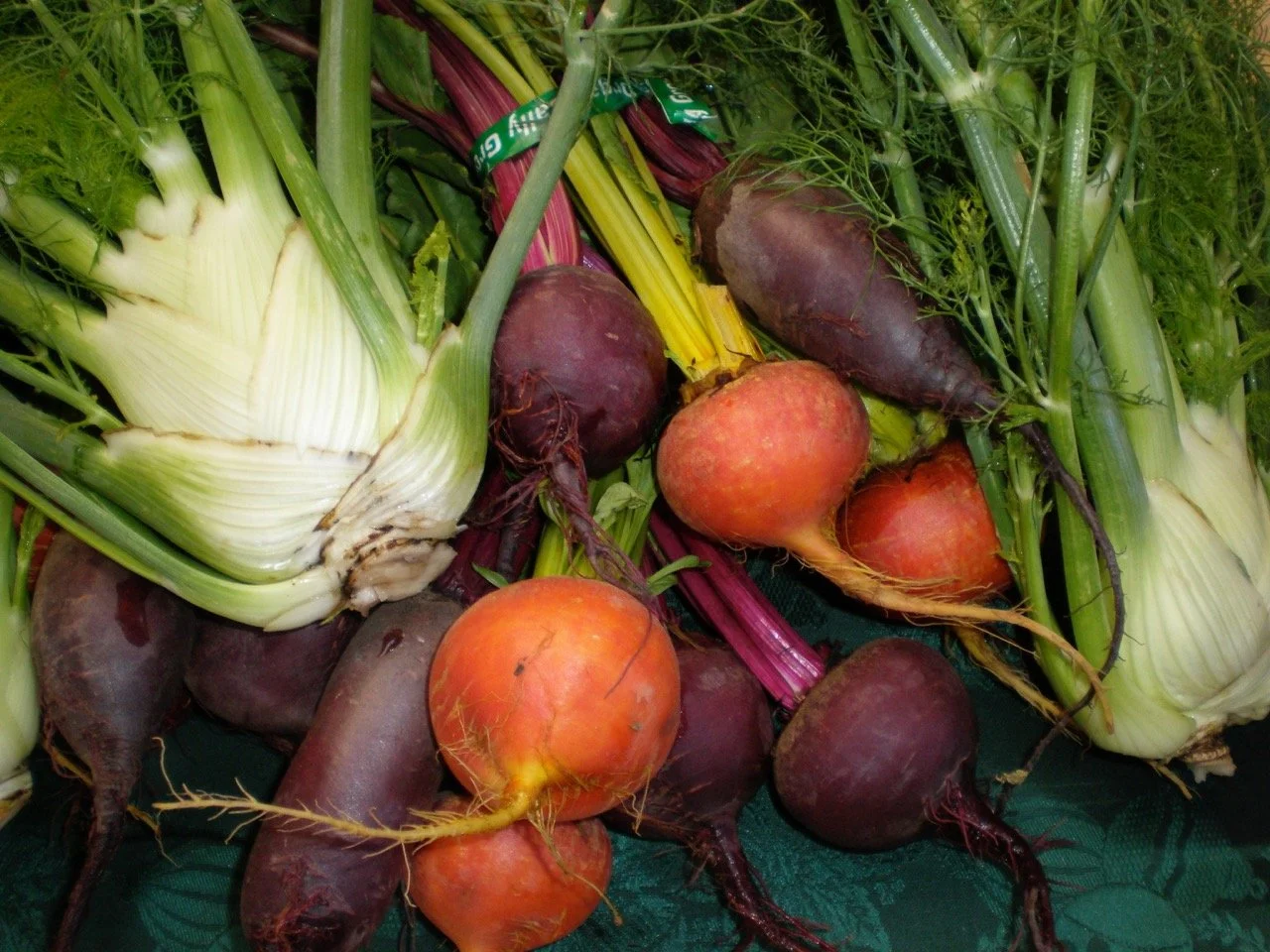 Veggies harvested from the farm.