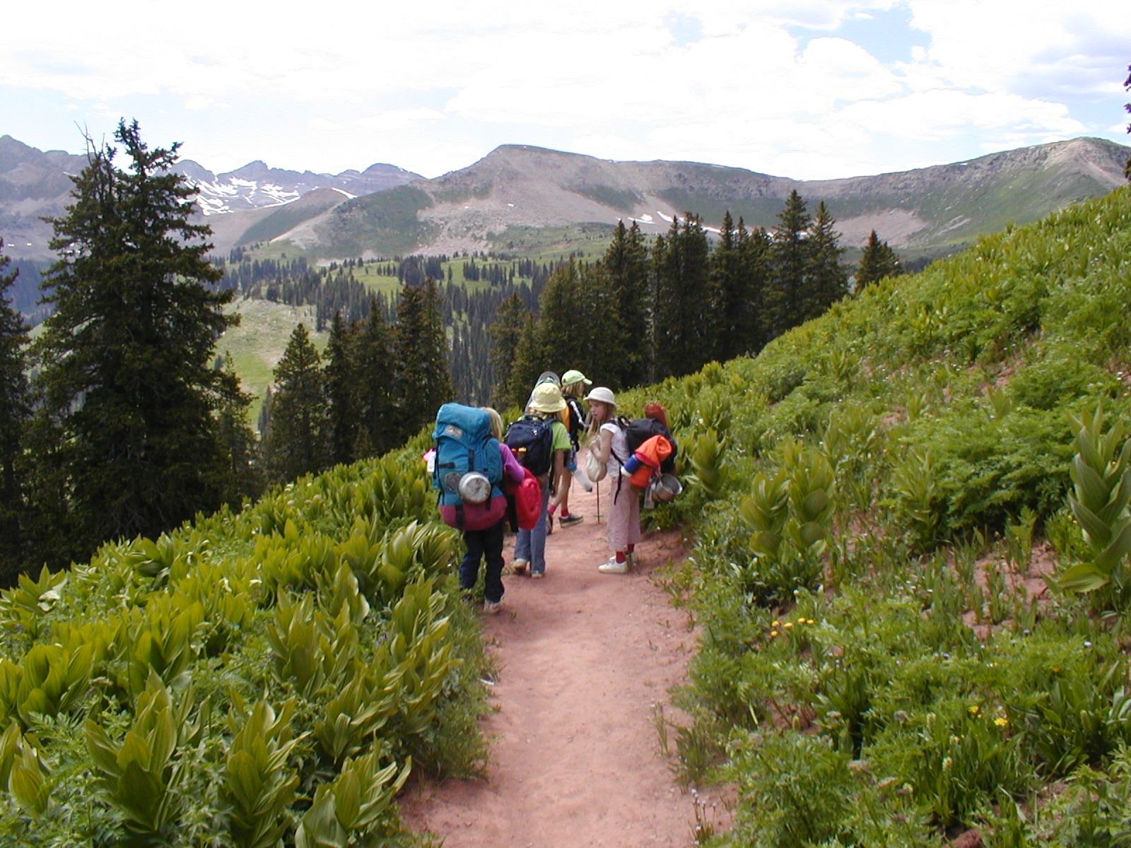 Girls backpack trip in the La Plata Mountains.