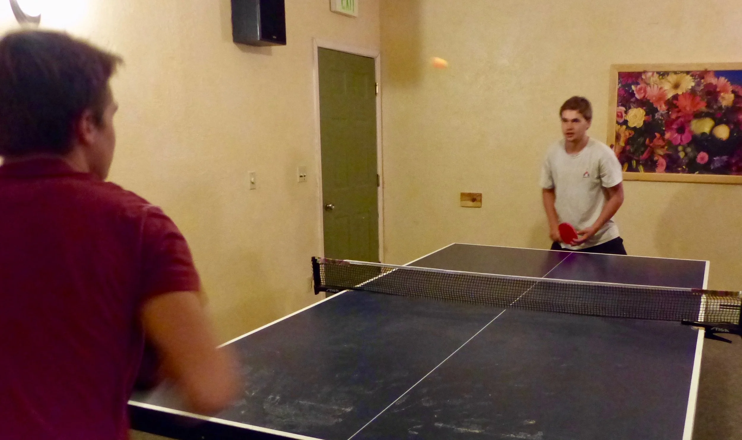 Ping pong in the common house.