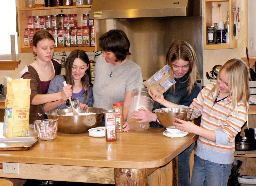 Baking party in the common house.