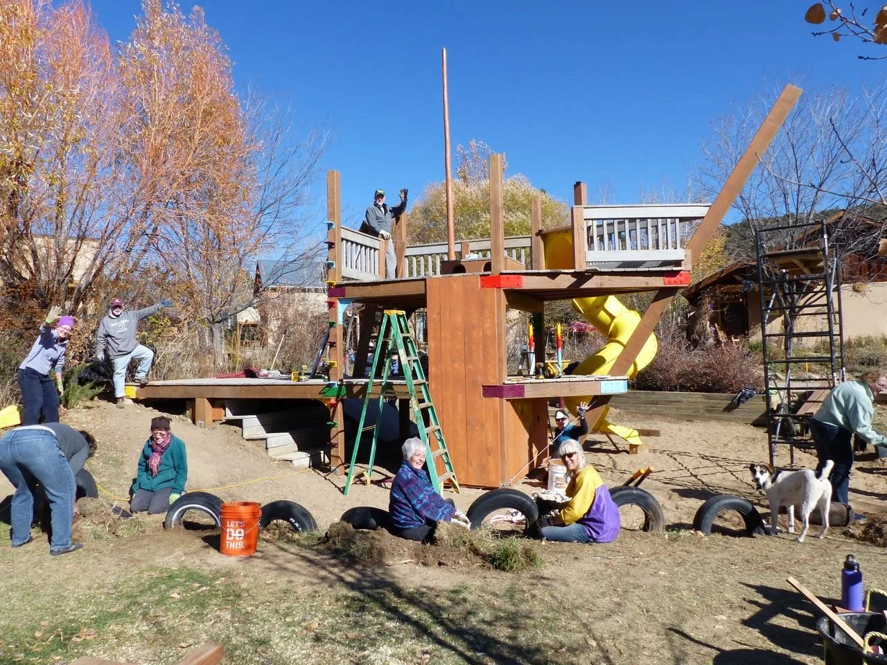 Rebuilding the SS Ponderosa, our magnificent kids play structure.