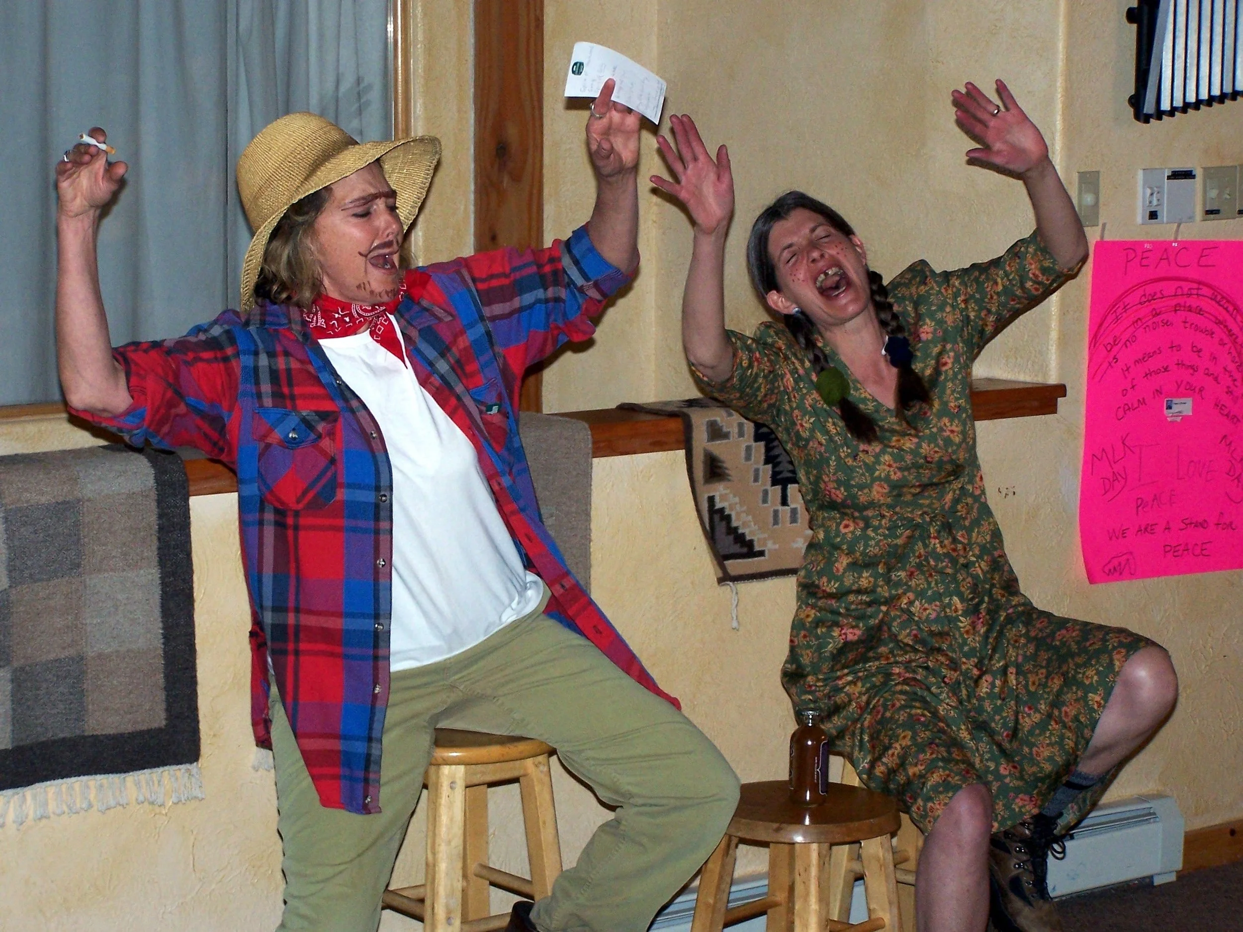 Getting silly at the Gong Show.